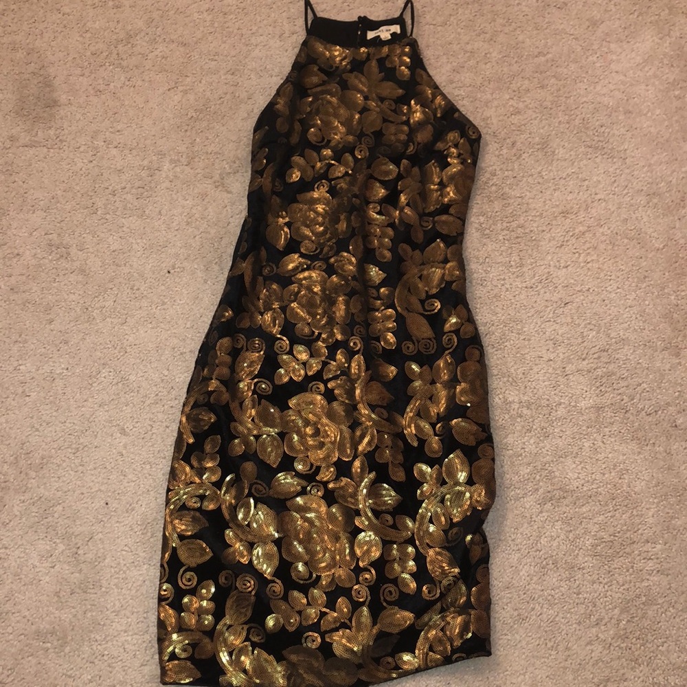 Sparkly gold and black dress